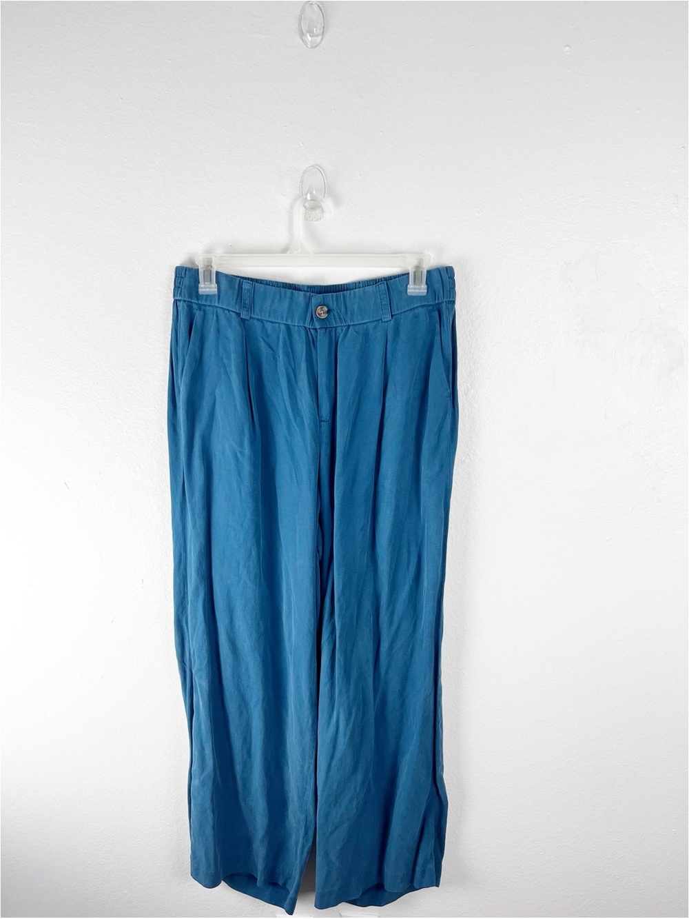 TORRID Teal Linen Blend High Rise Wide Leg Pockets Pants Slacks Trousers Size 14